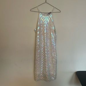 Sequin white pearl dress